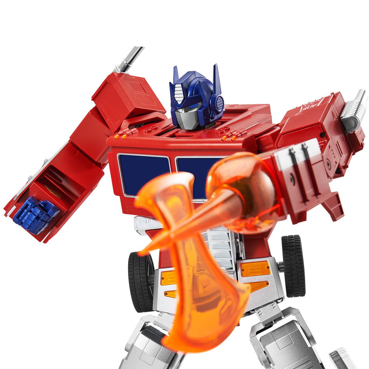 Red Ranger Optimus Prime Robosen Elite Optimus Prime Auto-converting Robot | Robosen US – US Robosen